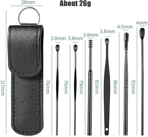 Miniatura 24 de Kit de 6 piezas de eliminación de cera de oído, juego de herramientas de limpieza de oídos, limpiador de cuuretas de oídos, diseño en espiral de Azul