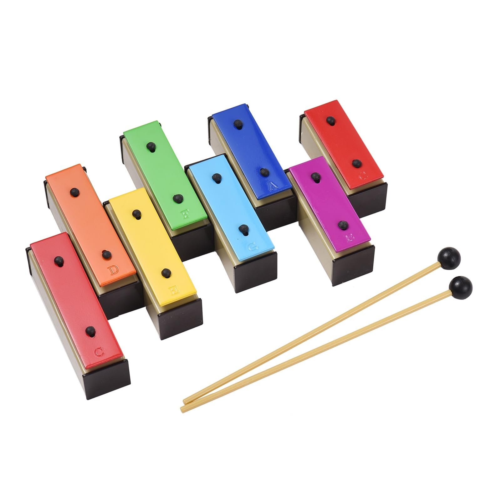 xilófono Xilófono De 8 Notas, Colorido Glockenspiel, Resonador De Placas De Metal Extraíbles con Mazos De Plástico, Funda Verde