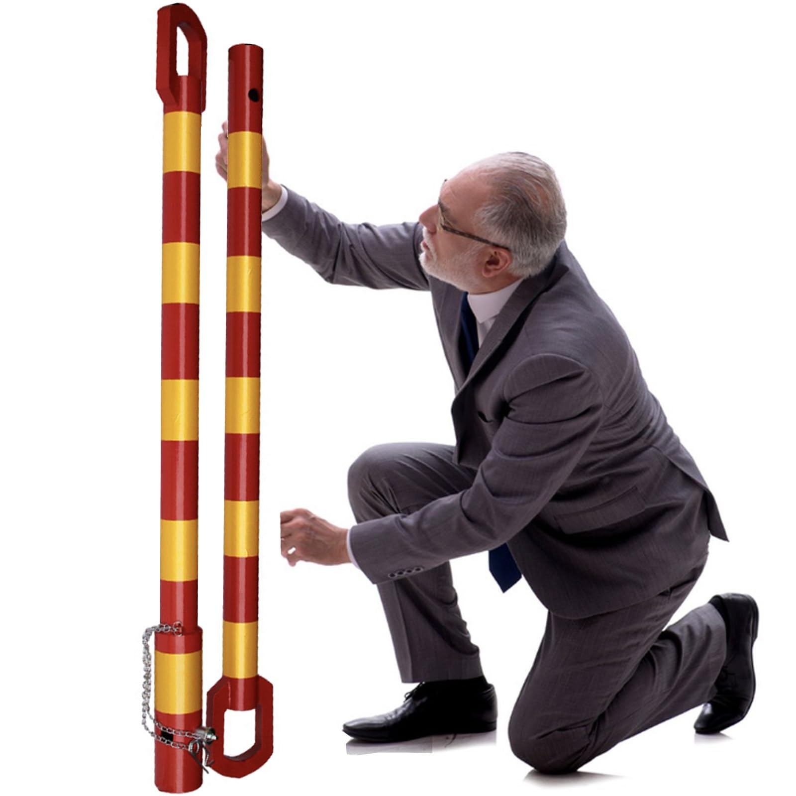 Barra di traino con serratura per rimorchio piatto, sistema di traino resistente, per auto/furgone/camion/rimorchio/barca, in acciaio anti-collisione, 2 pezzi