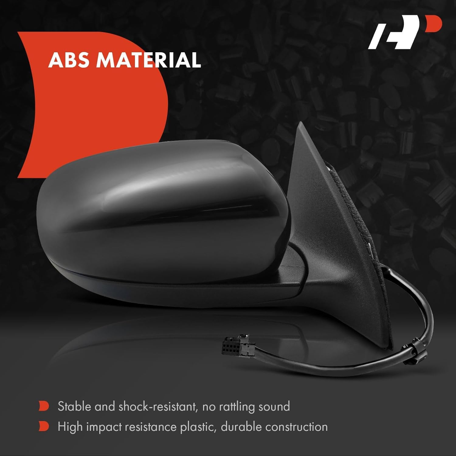 A-Premium Passenger Side Power Door Mirror - Compatible with Jeep Cherokee 2014 2015 2016 2017 2018 - Non-Heated Manual Folding Black Outside Rear View Mirror - Replace# 1UV64TZZAD