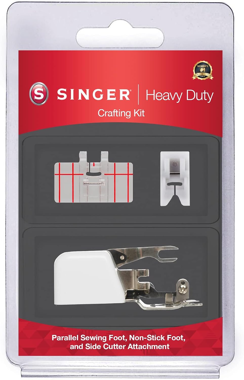 SINGER Heavy Duty Sewing Machine With Included Accessory Kit, 110 Stitch Applications 4432, Perfect For Beginners, Gray + SINGER Heavy Duty Presser Feet Kit