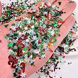 Christmas Confetti, 4800 Pcs/3.5 oz Glittery Xma Tree Candy Cane Snowflakes Party Confetti Merry Christmas Metallic Foil Table Sequins Decoration Set