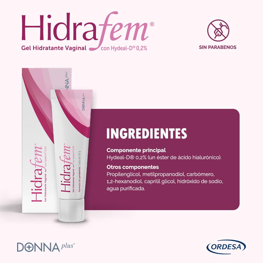 Hidrafem | Tubo 30g con 10 Aplicadores | Gel Hidratante Vaginal con Hydeal-D | Sequedad Vaginal y Atrofia Vulvovaginal
