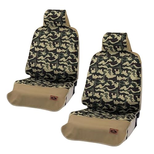 シートカバー 防水 車用 迷彩防水 フロント席用2席分 ベージュ 軽自動車用 普通自動車用 汎用 プリウス タント エブリイワゴン 簡単取付 おしゃれ 汚れ防止 カモフラージュ