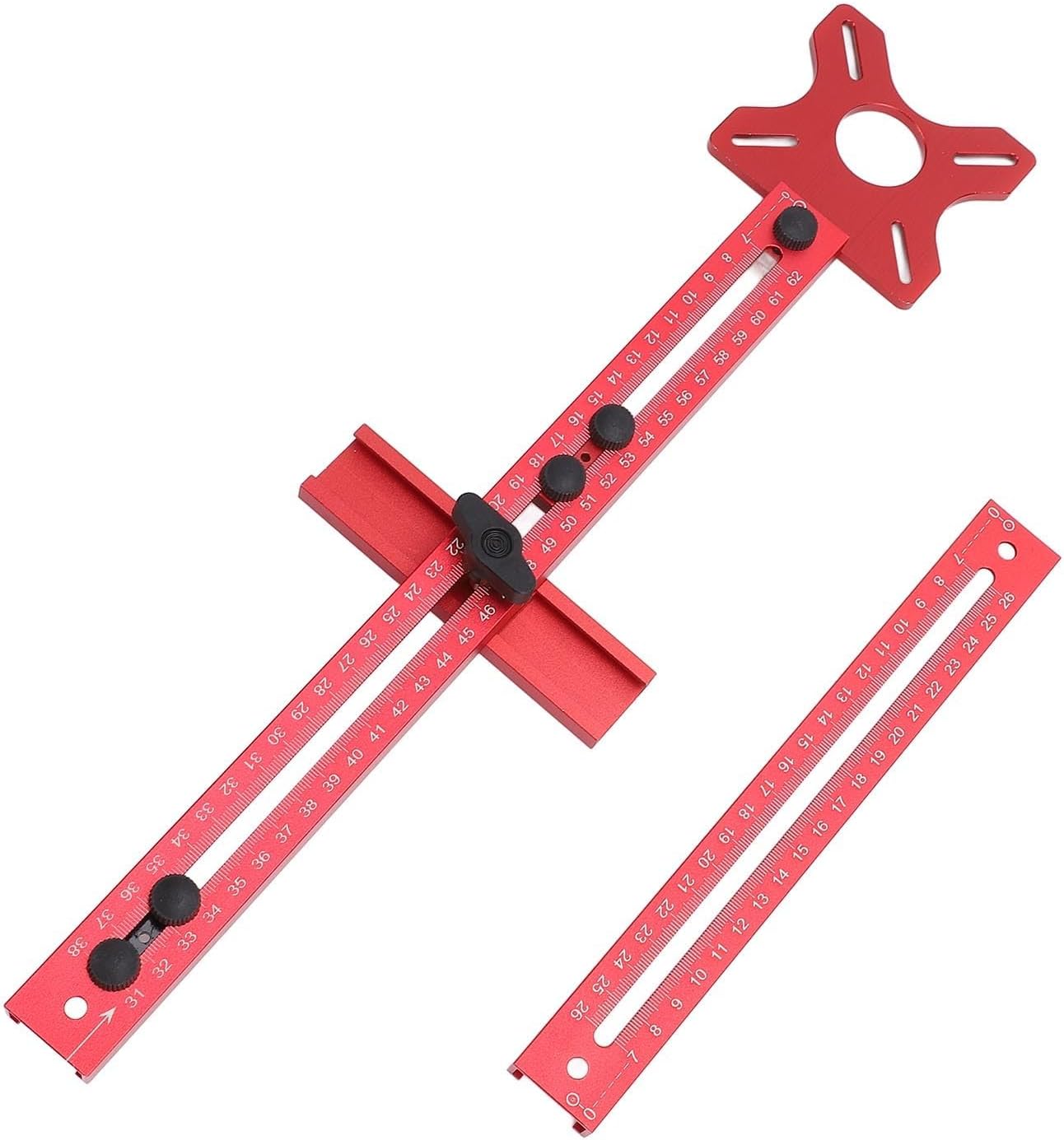 4 in 1 Router Milling Groove Bracket, Aluminum Alloy Cabinet Hardware Jig Router Circle Cutting Jig and Router Guide for Woodworking