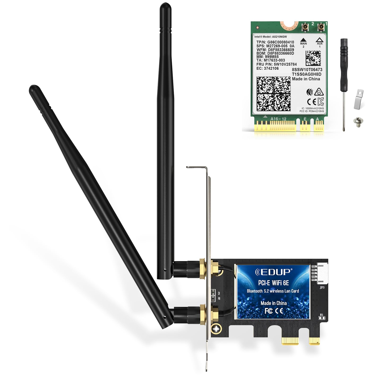 Amazon.com: Intel AX210NGW WiFi 6E Wireless Card for Laptop + PCIe