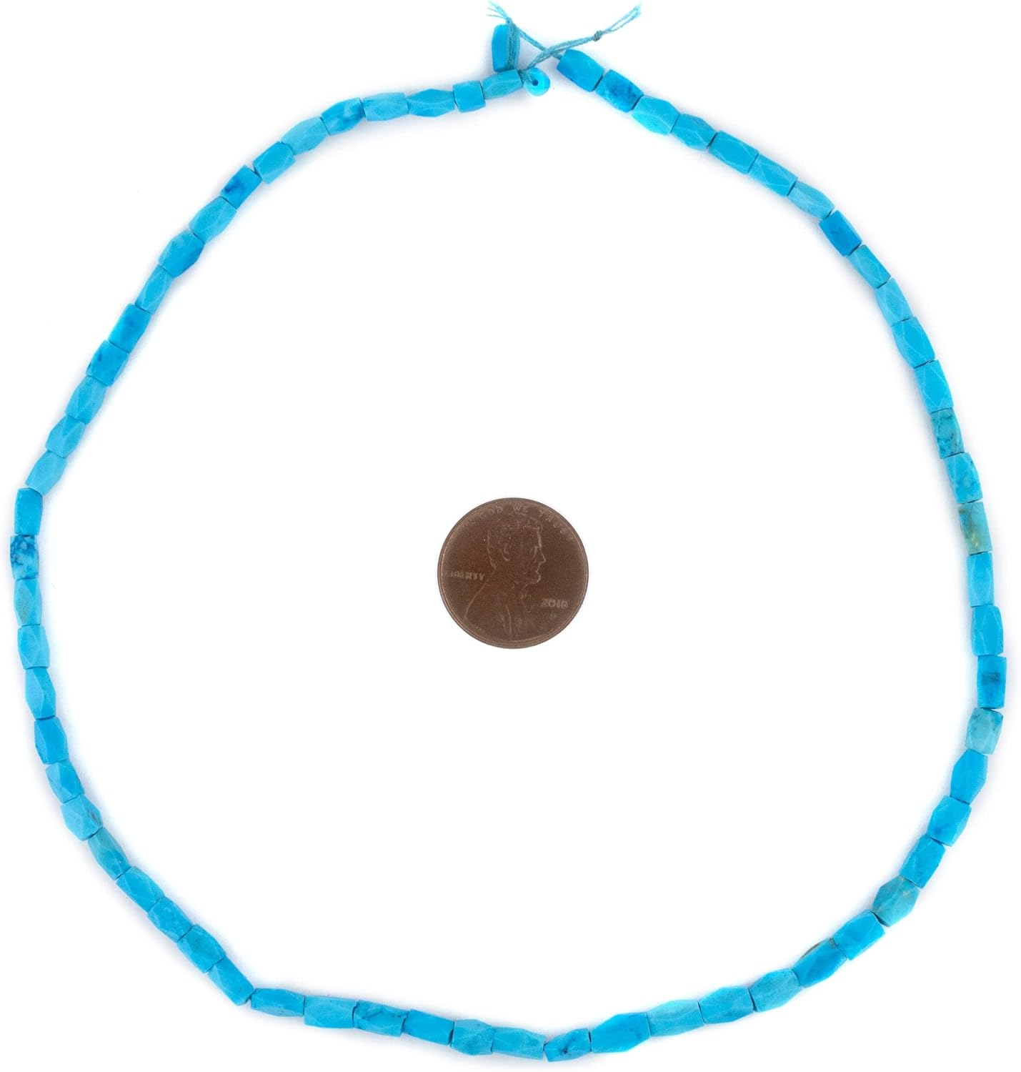 The Bead Chest Baby Blue Faceted Afghan Turquoise Beads 6x4mm Afghanistan Gemstone 16 Inch Strand