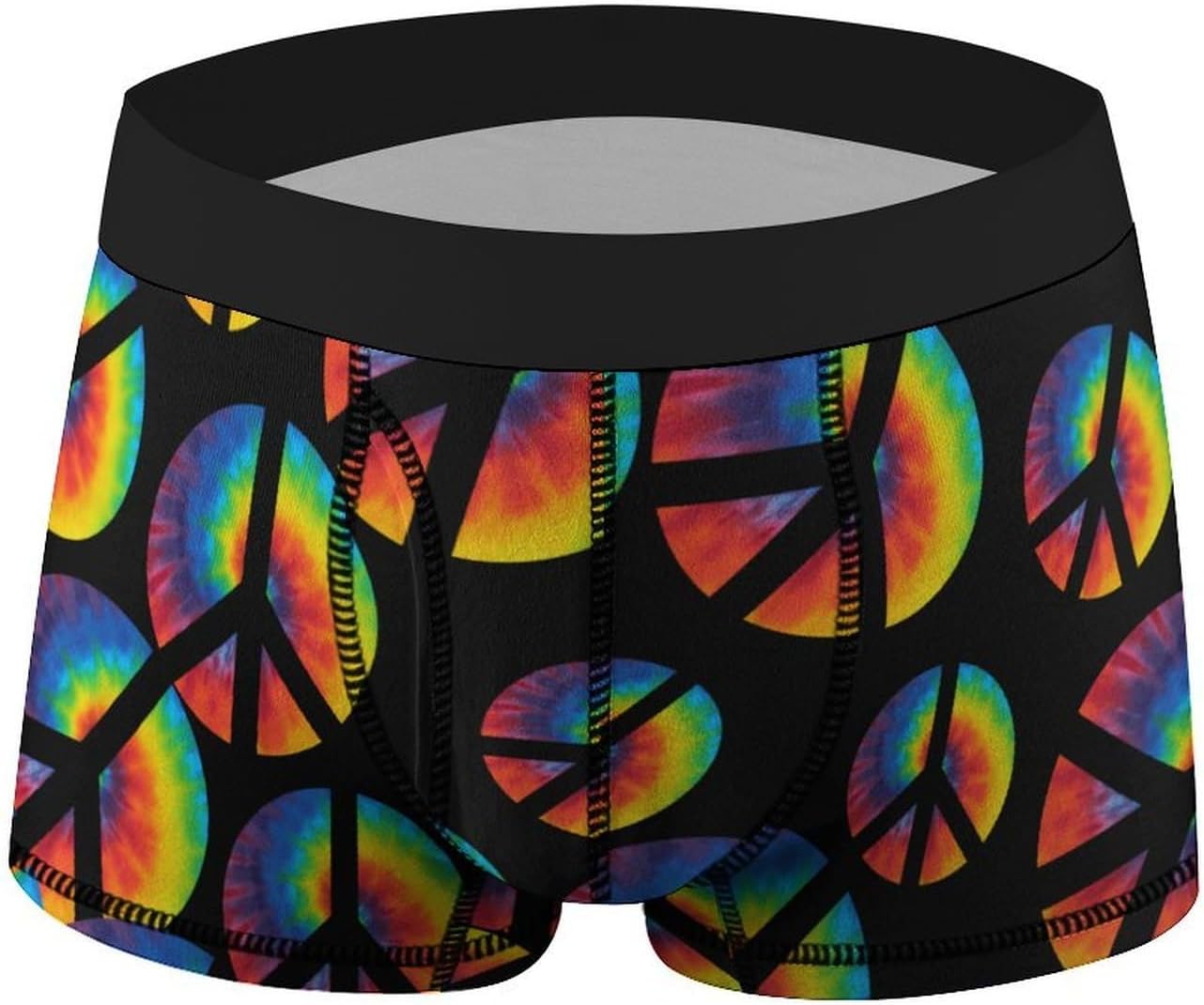 Tie Dye Peace Sign Men's Boxer Briefs Novelty Underwear Trunks Short Underpants