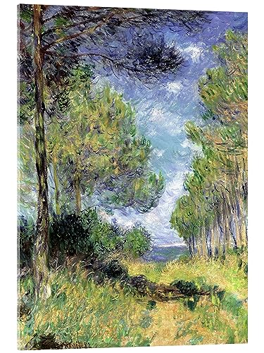 Posterlounge Conifers in Varengeville Acrylic print by Claude Monet 13 x 18 cm Green Wall art Wall decor