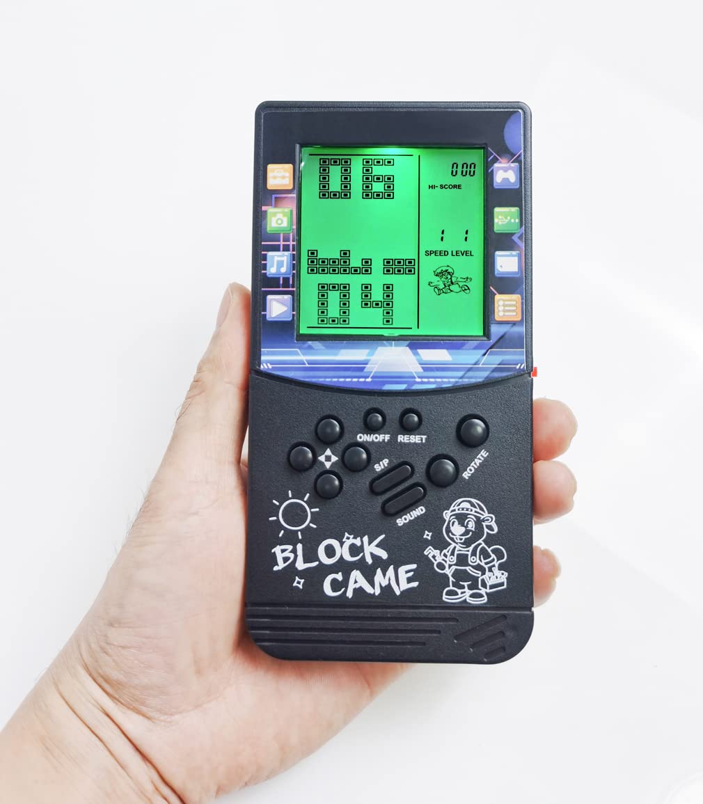 HLF New large screen brick game console green backlight built-in 23 multi-mode block games classic nostalgia puzzle speed and difficulty can be adjusted Suitable as a gift for kids (Black) - Image 3