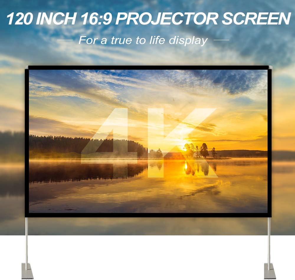 Discount 80% Abdtech Portable Outdoor Movie Screen, 120 inch 3D Projector Screen Frame Foldable Movie Screen for Projectors Enjoy Outdoor Film Movie Night with Carrying Bag for Indoor Outdoor Home Theater Camping