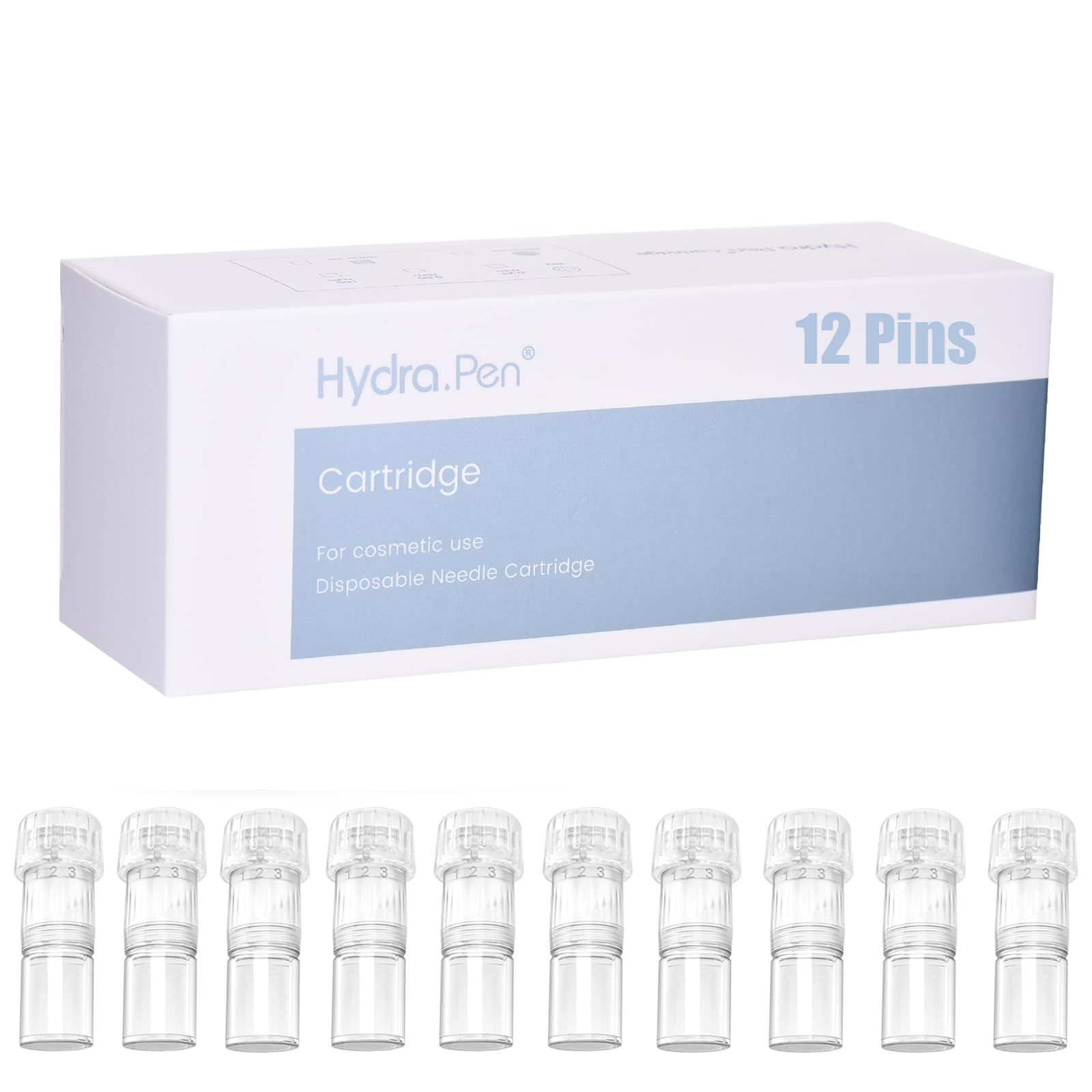 Dr.pen Hydra.Pen H3/H5 Cartridges 12 Pins, Hydra.Pen Replacement Cartridges for Microneedling Pen H3 Model, Authentic Disposable Microneedling Cartridges (12 Pins, 10Pcs)