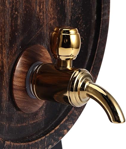 Miniatura 8 de Barril de roble, 3L estilo retro madera de roble vino tinto brandy barril de whisky barril barril cubo contenedor con grifo almacenamiento en el