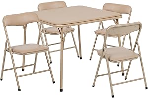 Flash Furniture Mindy Kids 5-Piece Folding Table and Chairs Set for Children Ages 2-5