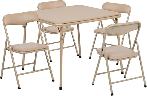 Miniatura 129 de Flash Furniture Mindy Kids - Mesa plegable de color bronceado para niños Beige Bronceado,Negro