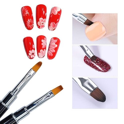 Miniatura 9 de Juego de 8 pinceles de uñas con mango de madera mejorado juego de pinceles de pintura degradados UV bolígrafo de dibujo de flores de gel morado