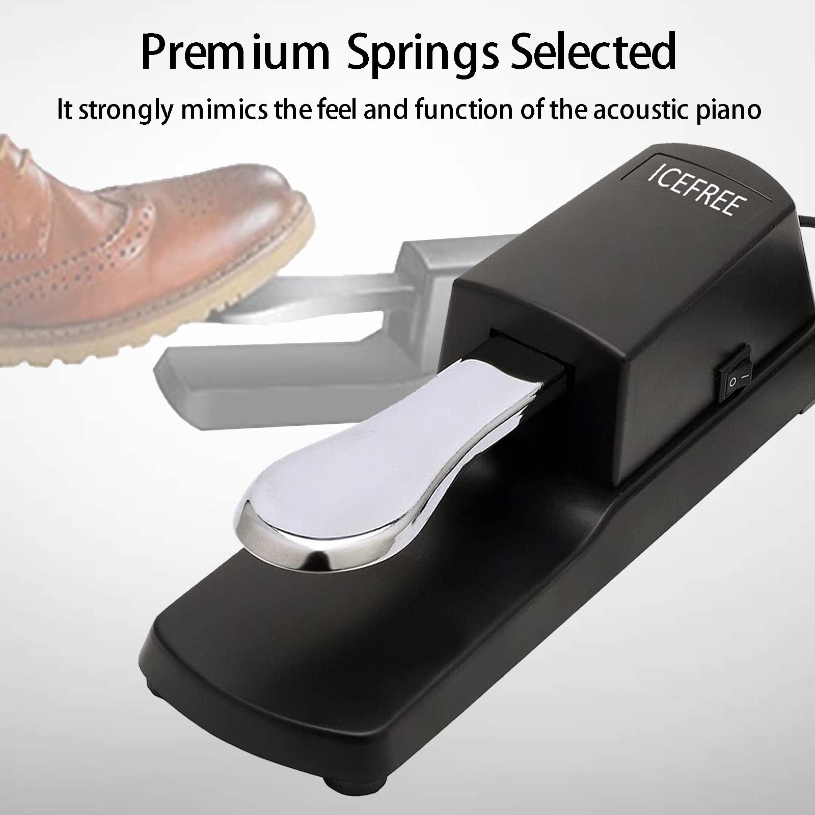 ICEFREE Piano Sustain Pedal For Keyboard, Keyboard Sustain Switch Pedals Fit for a Variety of Digital Pianos, MIDI Electronic Keyboards…