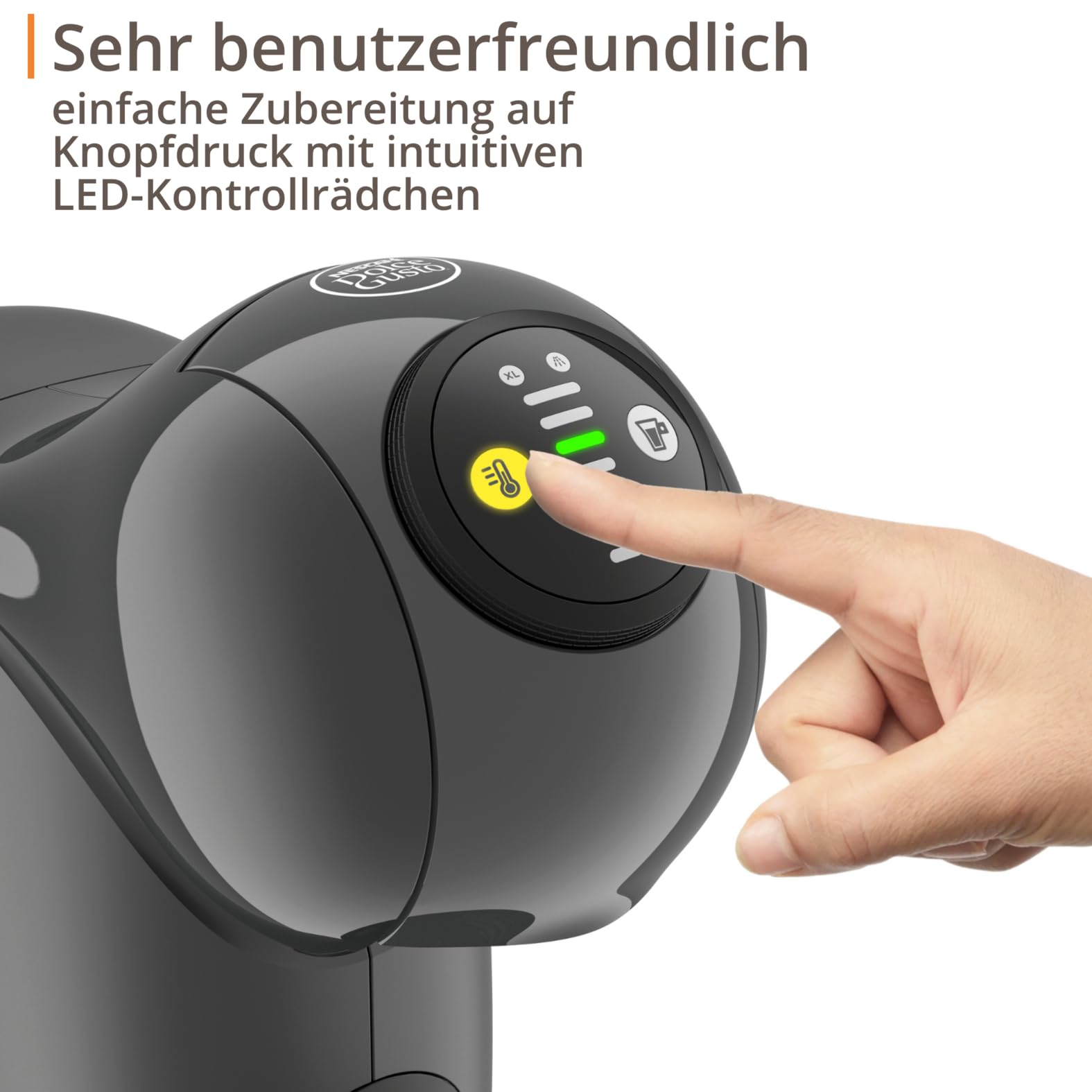 NESCAFÉ Dolce Gusto Genio S by KRUPS Kaffeekapselmaschine 15 Bar ultra-kompakt anthrazit KP243B