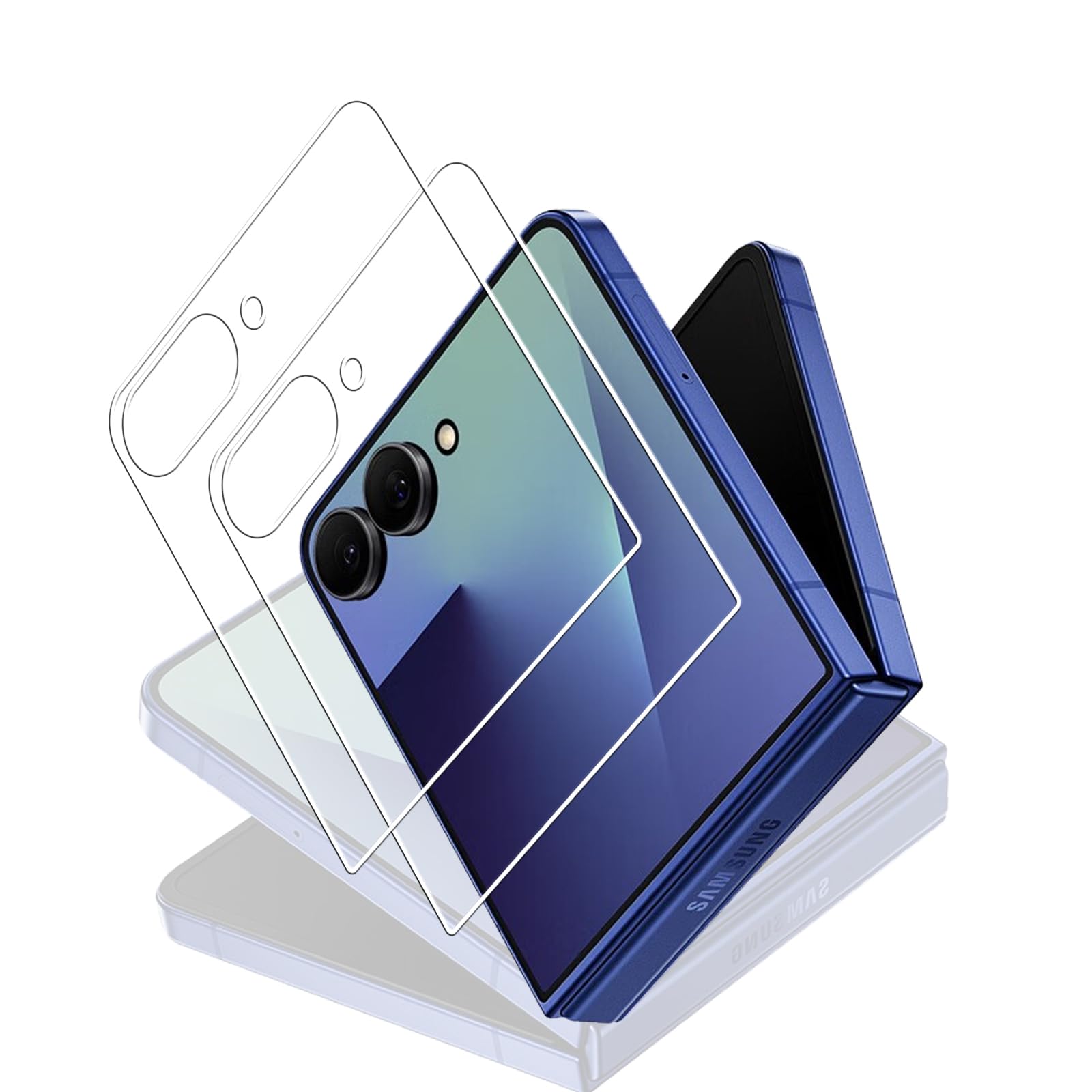 Amazon | 【2枚セット】対応 Galaxy Z Flip7 2025 用のガラスフィルム