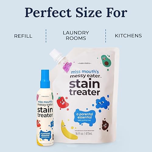 Vista 30 de Miss Mouth's Messy Eater - Spray para tratar manchas, paquete de 2 quitamanchas de 4 onzas, esenciales para recién nacidos y bebés, sin alimentos
