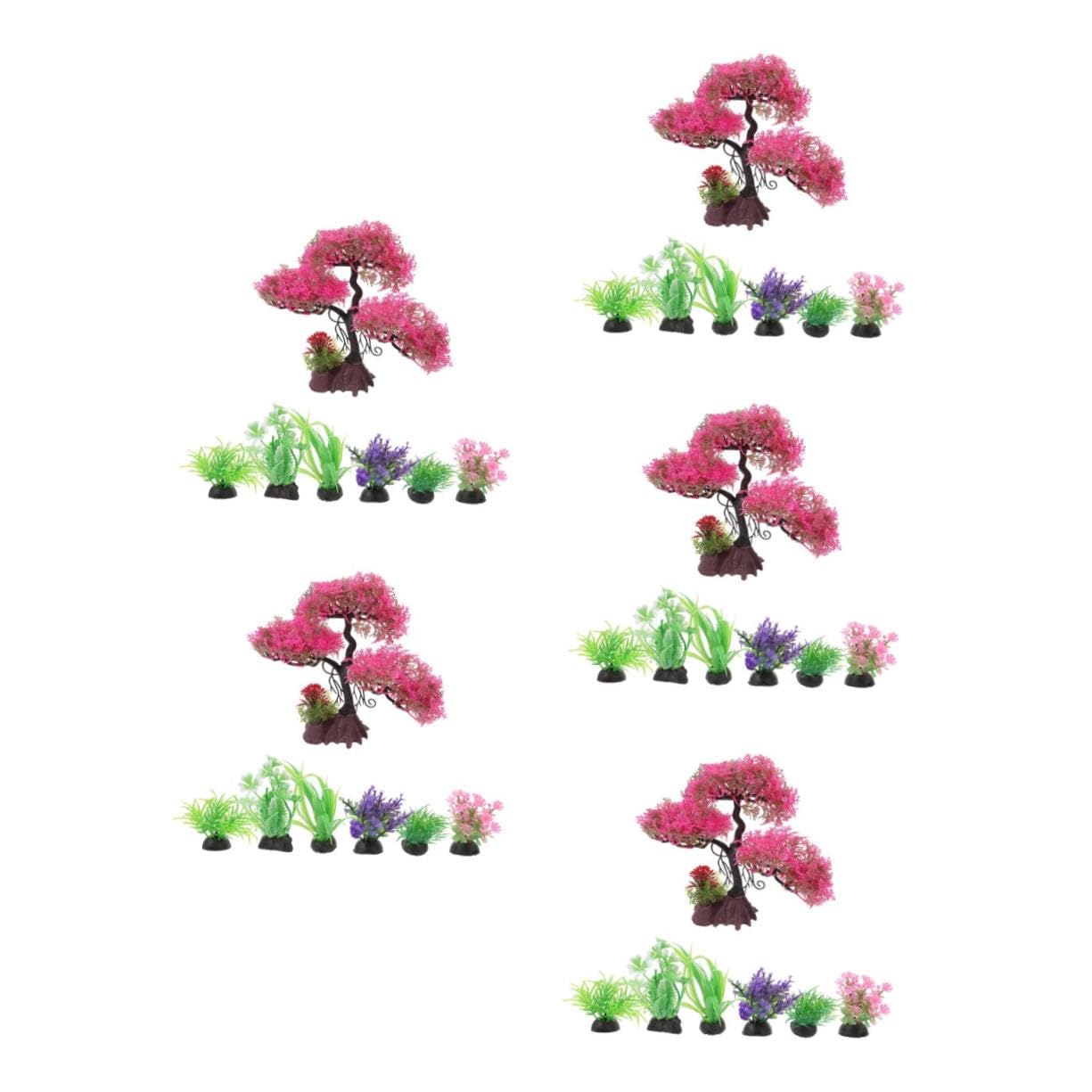 Sosoport 5 Sätze Aquarienlandschaftspflanzen Kunstpflanze Aquarienpflanzen Aus Kunststoff Aquariumdekor Gefälschte Haushaltspflanze Schwimmende Aquarienpflanzen Plastik 7 Stück * 5