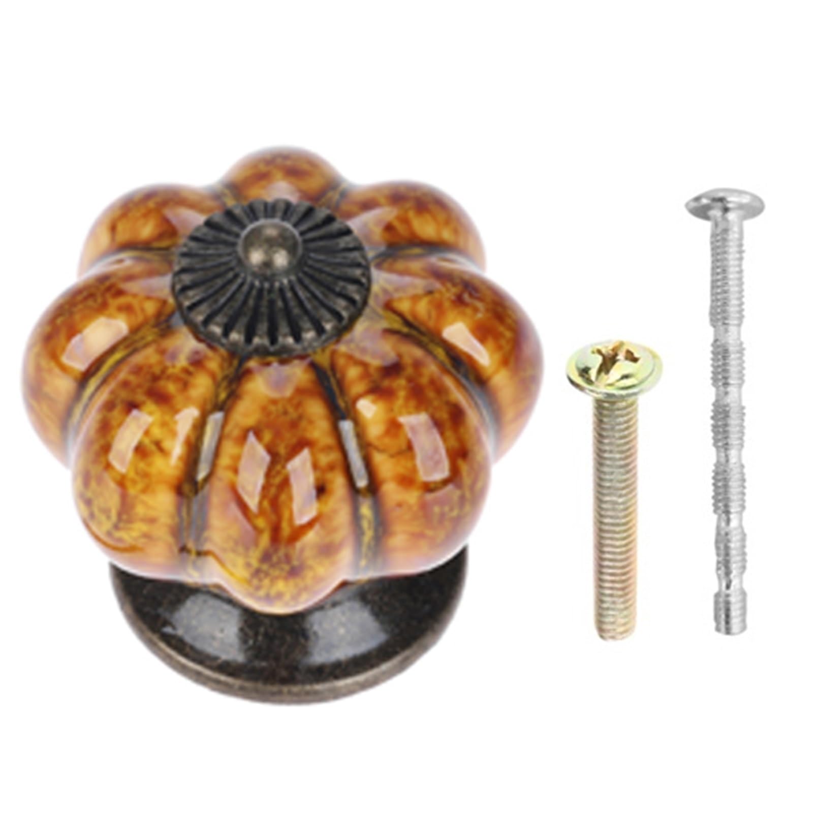 Wlihdb Color3 5Pairs Antique Pumpkin Ceramic Door Knob For Cabinets Cupboard Dresser Drawers Kitchen Furniture Handles Pulls For Chest Of Drawer(Color3)