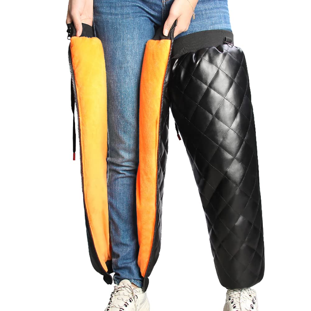 Ginocchiere Termiche Per Ciclismo E Moto - Impermeabili, Con Cerniera E Strisce Riflettenti, Taglie 60-70 Cm - Foto 10