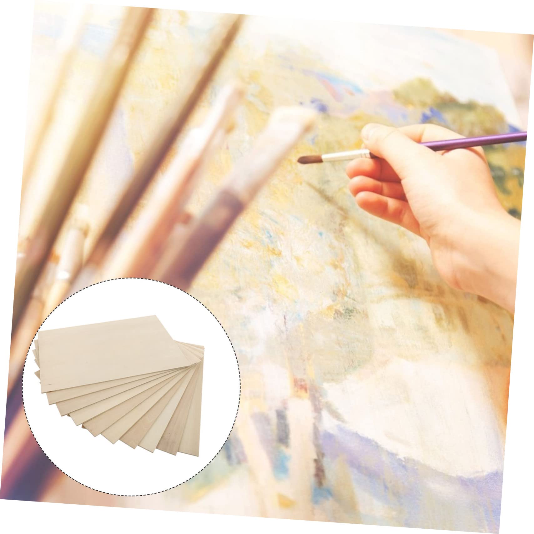 Gatuida 10 Pezzi Sagome in Legno di Tiglio, Compensato Leggero per Modelli, Fai da Te e Pirografia, per Pittura e Lavori Manuali