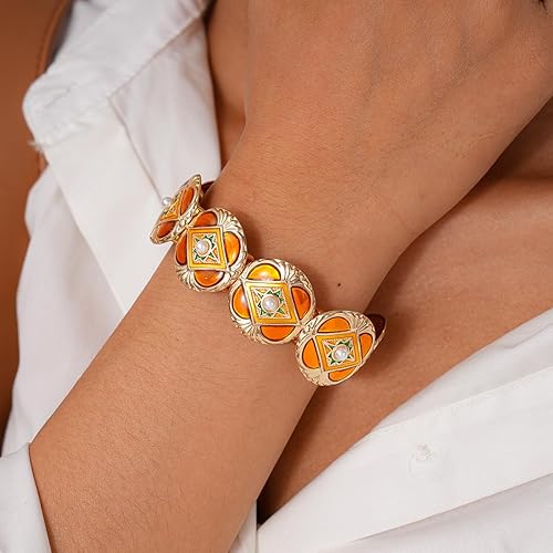 Miniatura 4 de Pulsera de oro para mujer, pulseras Strecth con círculo geométrico a la moda, joyería de tendencia de mariposa