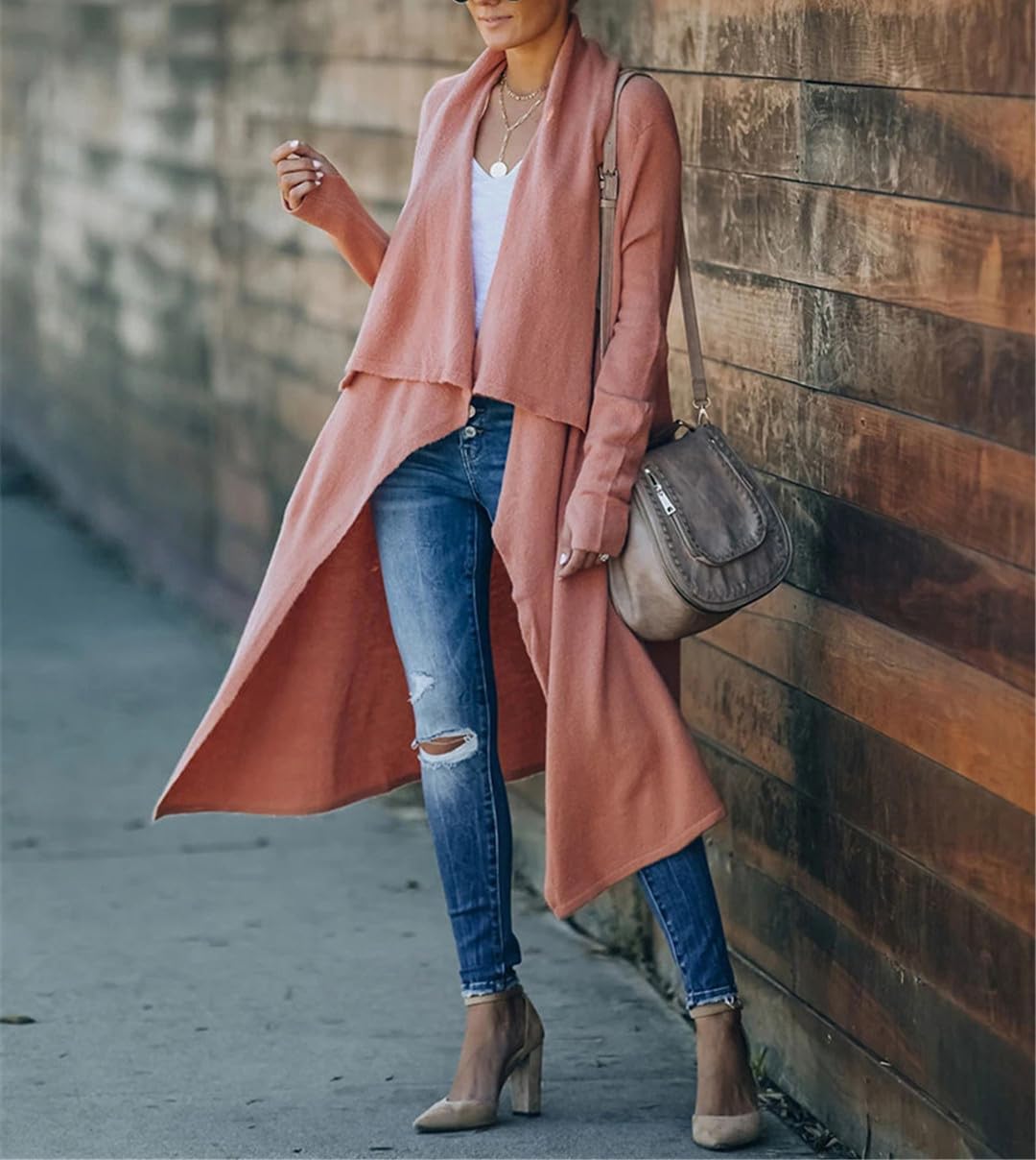 Bohemian Long Sweater Cardigan Women Knitwear Winter Turn-Down Collar Coat