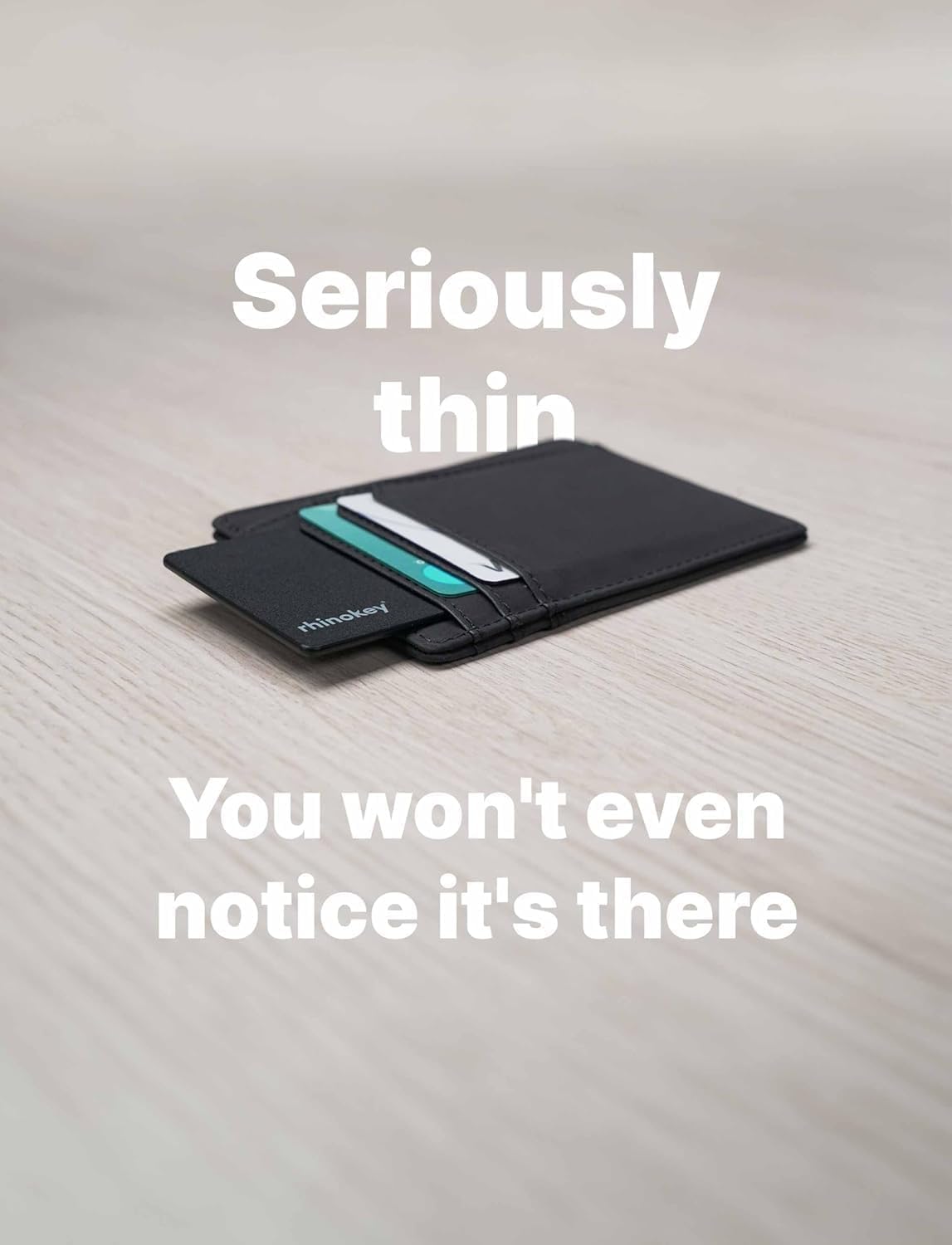 Rhinokey Carte de suivi de portefeuille Android, fonctionne avec Google Find Hub, carte de suivi rechargeable ultra fine de 1,8 mm, taille carte de crédit, traqueur Bluetooth pour portefeuille