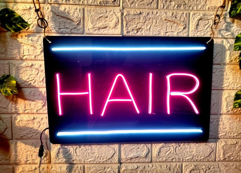 LUXURY SIGN INDIA Hair Neon Sign For Hair Salon Beauty Room Decor Barber Neon LED Signs for Wall Haircut Neon Lights Signs LED Neon Signs for Barber Shop Beauty Salon Studio Decor Business (12x18Inch)-image-32