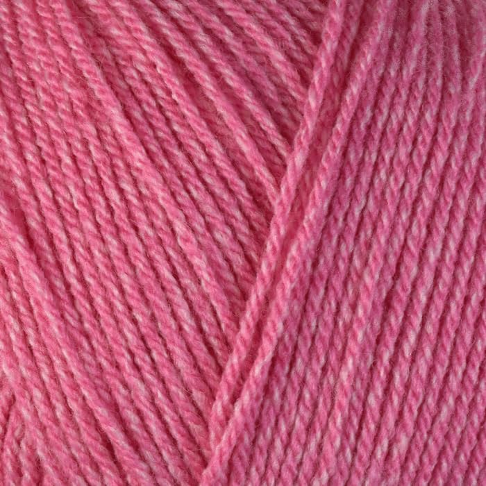 WoolCraft Aran with Wool 400g Knitting & Crochet Yarn, Great Value Acrylic with 25% Wool Yarn, Choose from 43 Shades, 800 Metres, 400g Balls, Single Ball, Pink Marl