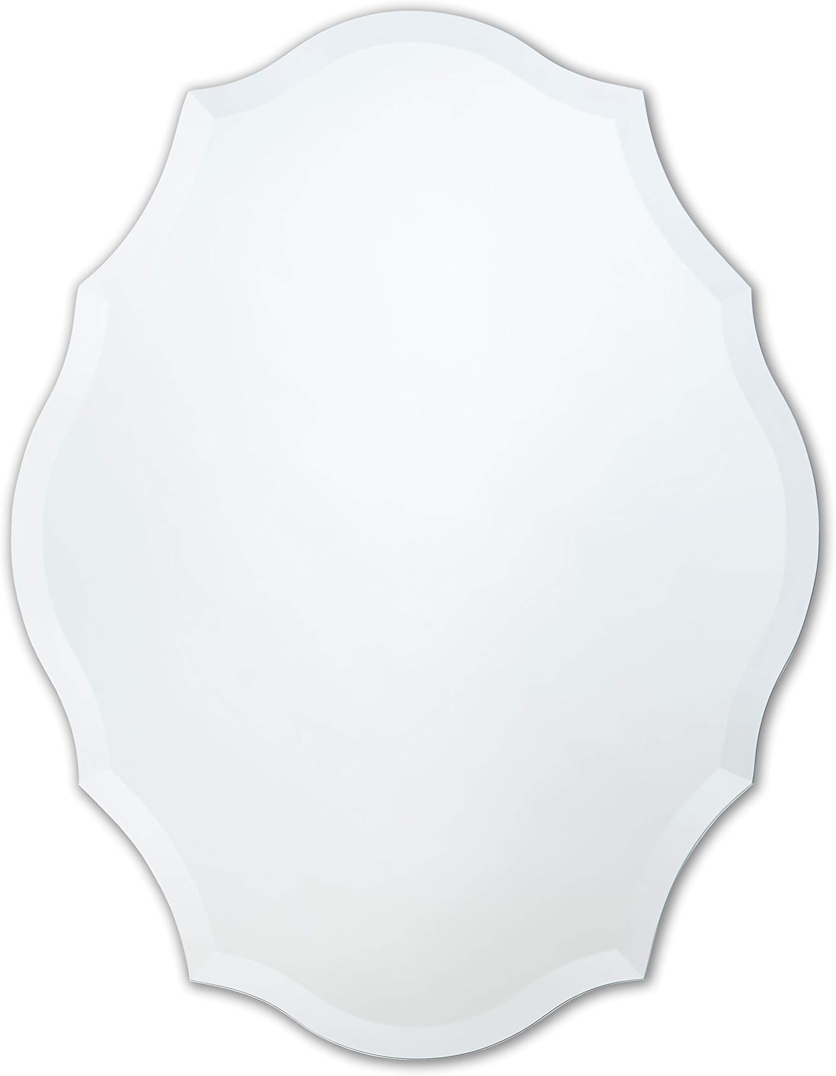 Frameless Scalloped Oval Mirrors | Beveled