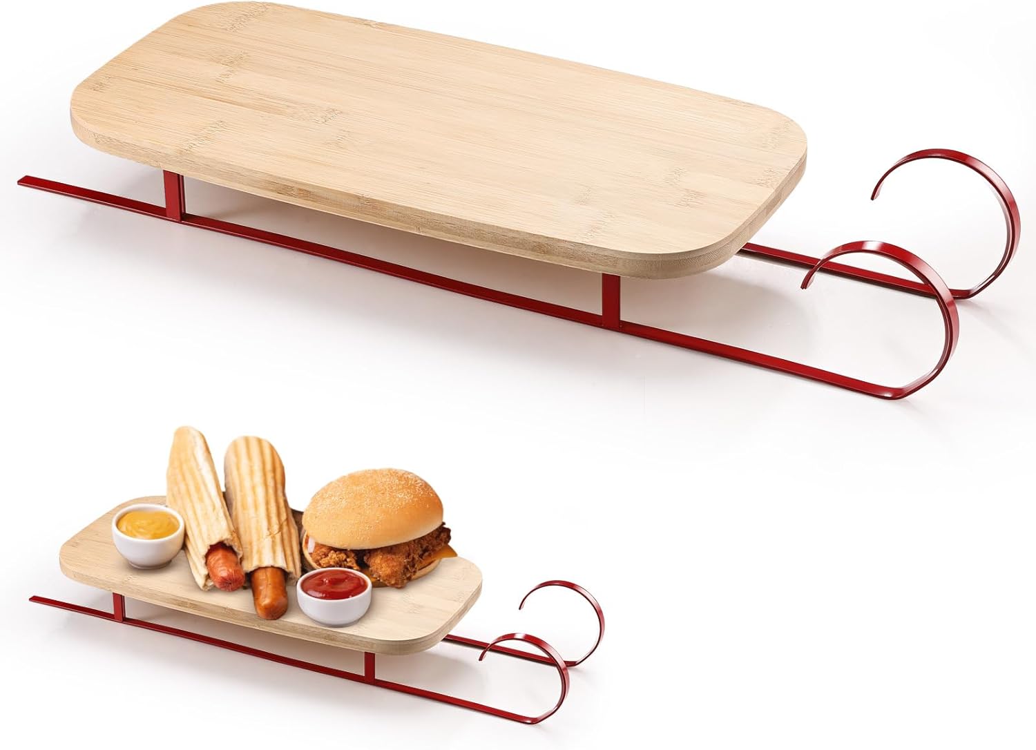 Sliner 16 Inch Christmas Charcuterie Board Xmas Sleigh