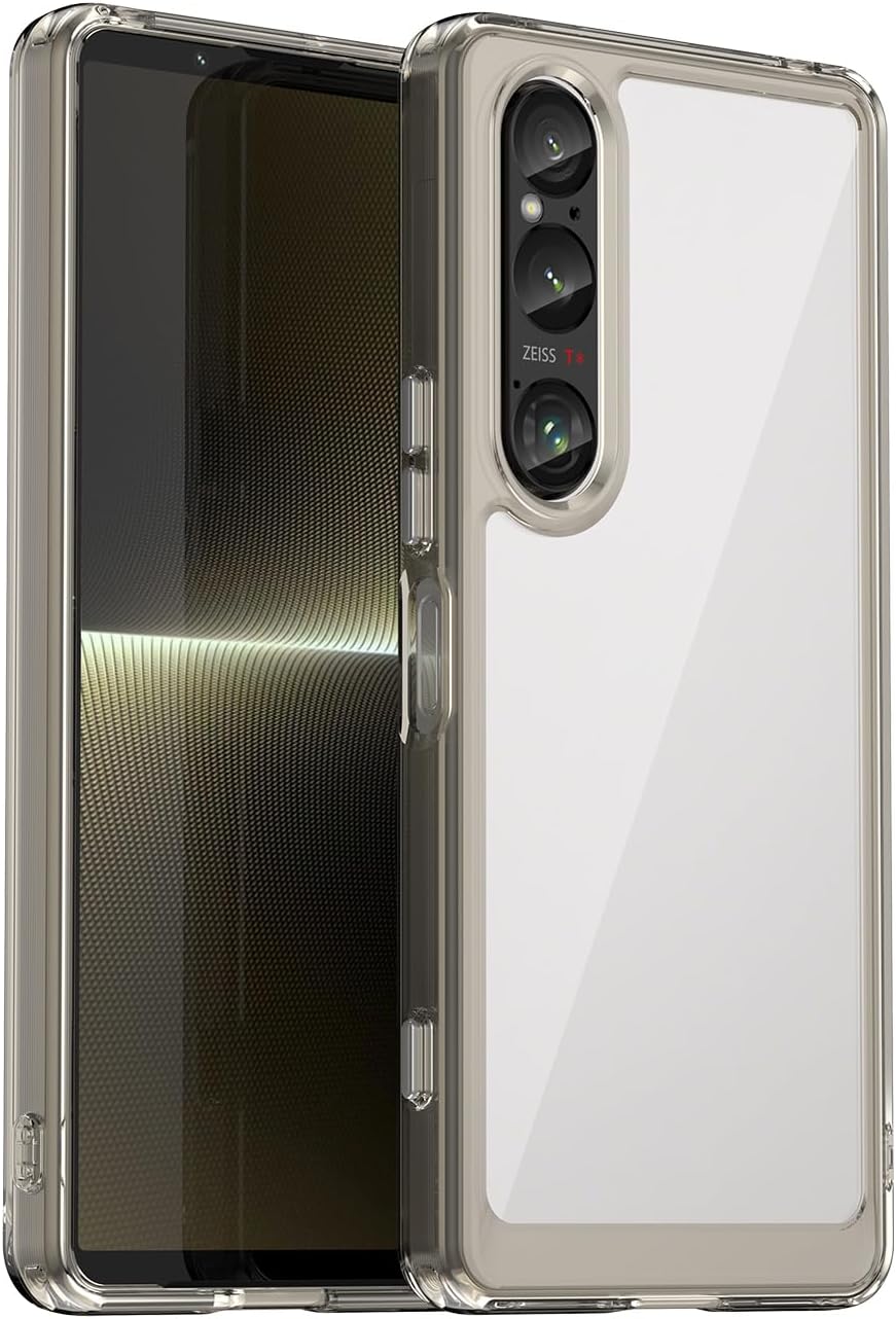 OIATROE Case for Sony Xperia 1 VI, Transparent Back Case [Anti-Scratch] [Slim Stylish TPU] [Shock Absorption] Protective Case For Sony Xperia 1 VI -transparent gray
