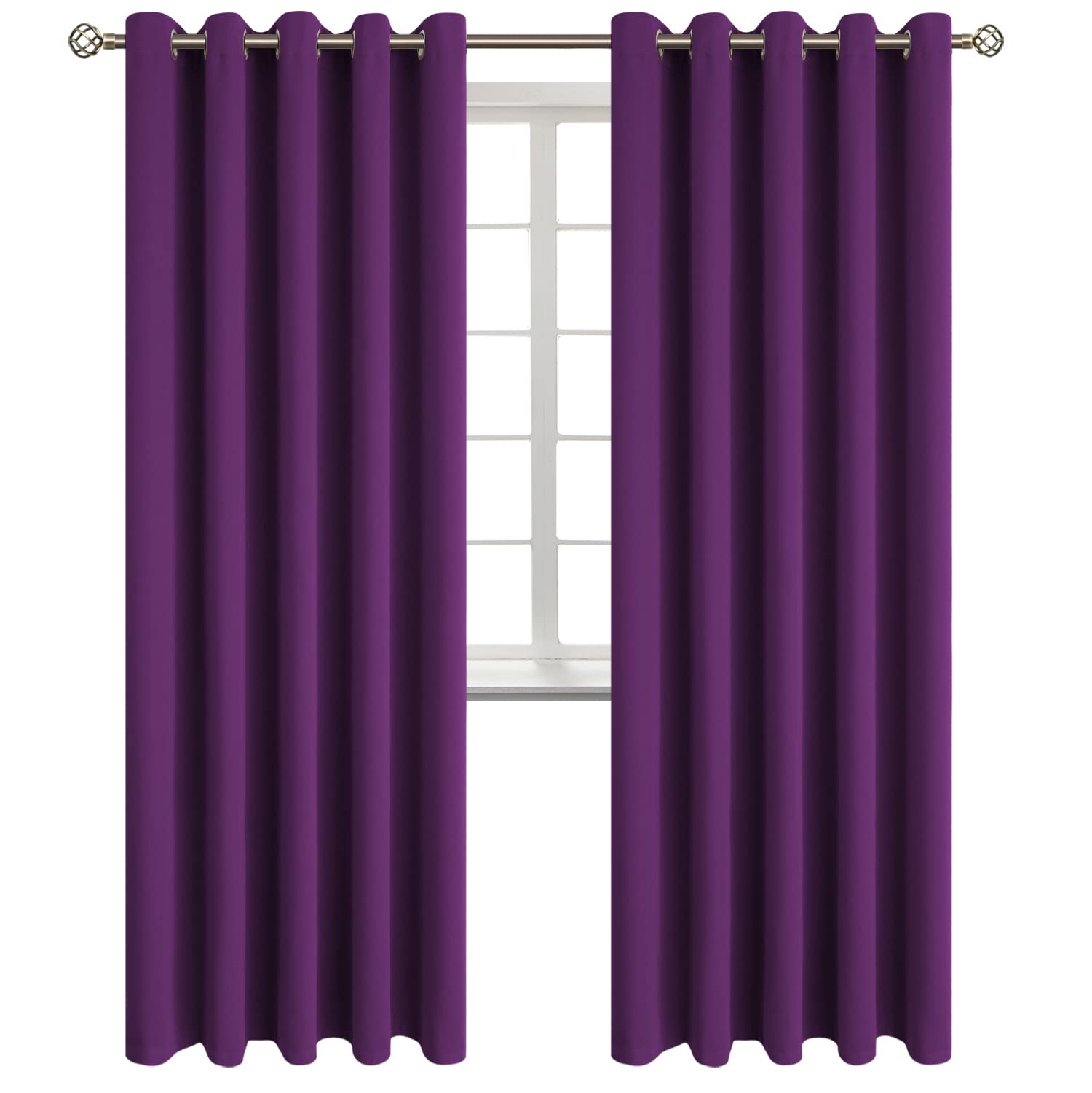 BGment Purple Blackout Curtains for Living Room 84 Inch Long - 2 Panels