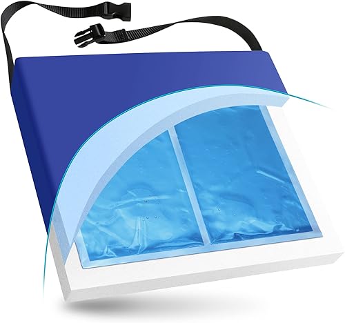 Miniatura 14 de NYOrtho Cojín de asiento para silla de ruedas, firme, antideslizante, resistente al agua para aliviar la presión, ideal para sillas de ruedas, Cojín