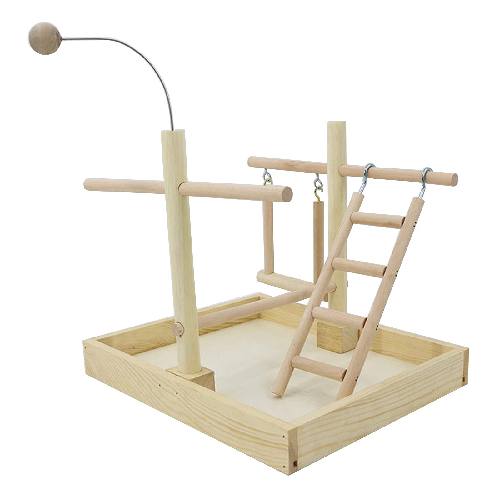 Nymphensittich Spielplatz Holz Barsch, mit Feeder Cups, Papagei Spielzeug Schwingen, Training Aktivitäten für Wellensittich Sittich, Parrot Intelligence Spielzeug #8