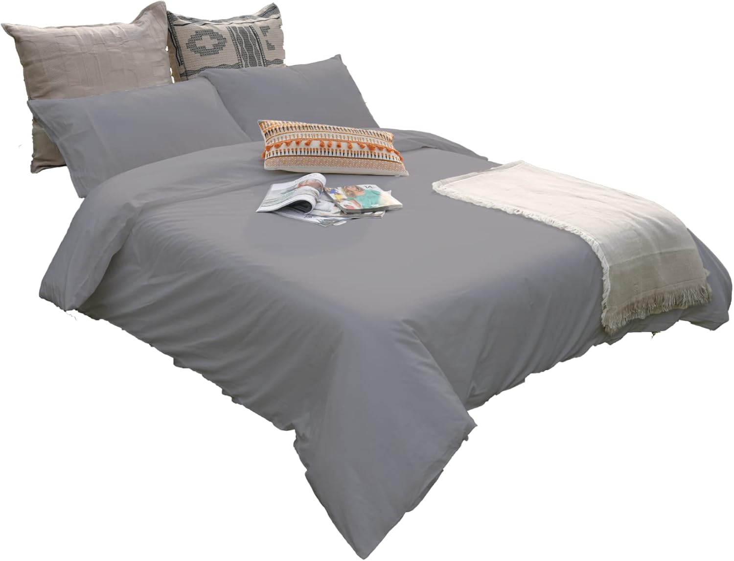 THE ESSENTIAL COLLECTION Luxurious Organic Cotton Duvet Cover Set GOTS Certified Double