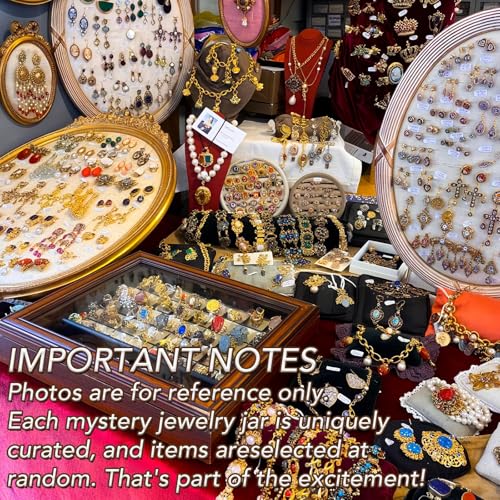 Image of SMUOBT Mystery Jewelry Jar Bundle - Surprise Vintage Jewelry Box for Women,Gift Jewelry Set (Necklace, Earrings, Rings,Kracelet,Keychain) - Unique Birthday Gift for Women