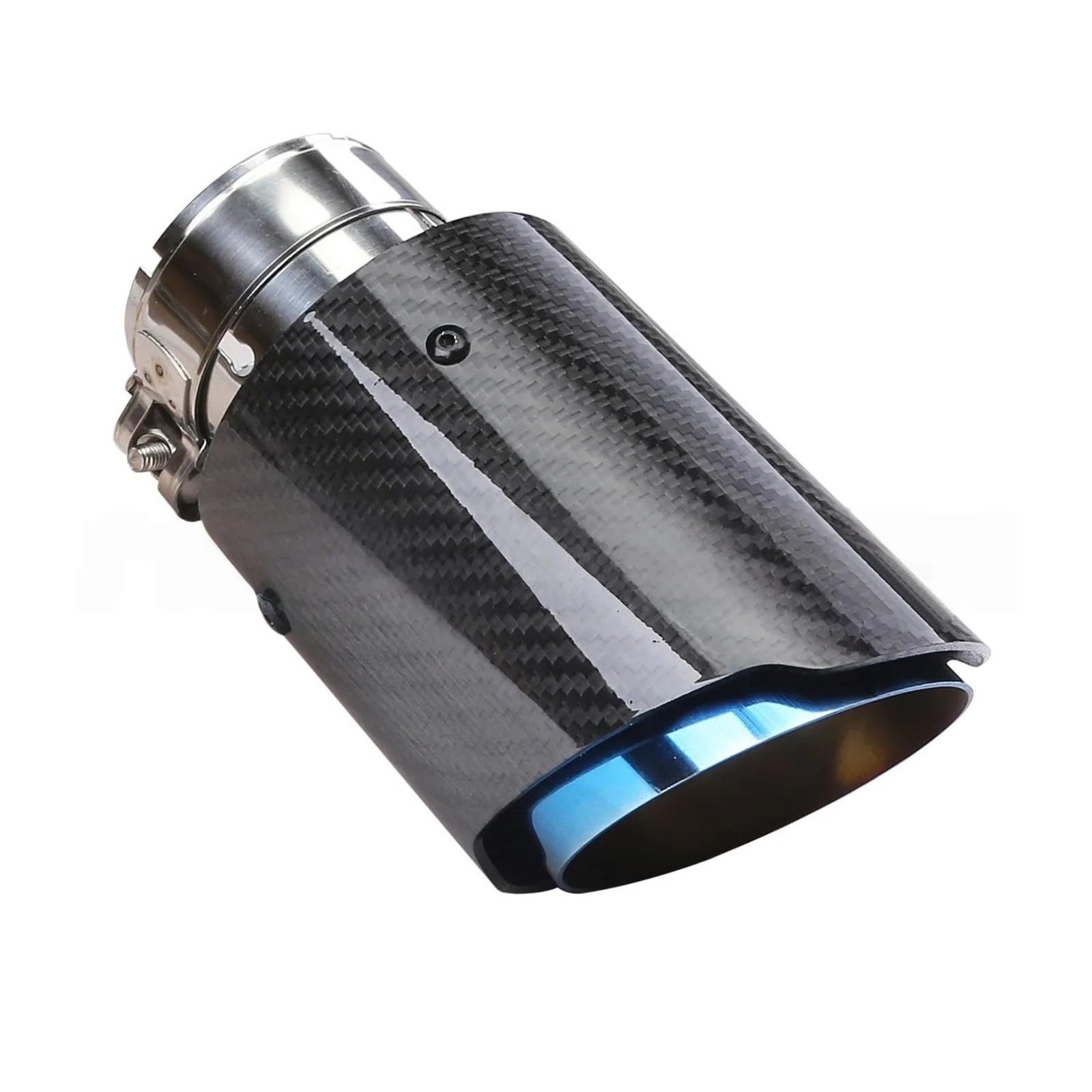 Car Silencer Uniwersalny samochód błyszcząca końcówka tłumika z włókna węglowego rura układu wydechowego tłumiki dysza prosta nierdzewna czarna(54-89mm)