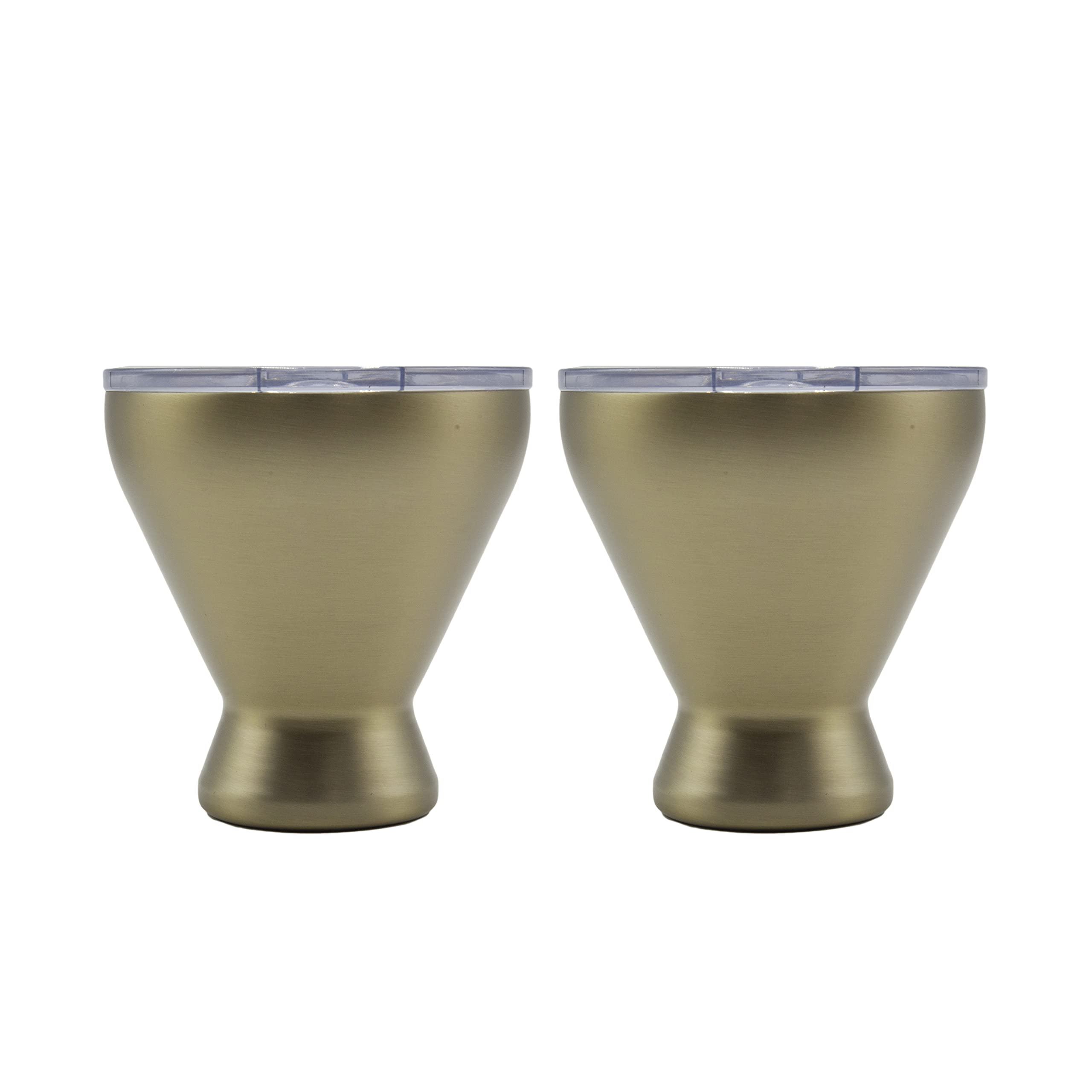 Cambridge Gold Set of 2 11 oz Insulated Brushed Cocktail Tumblers, 0