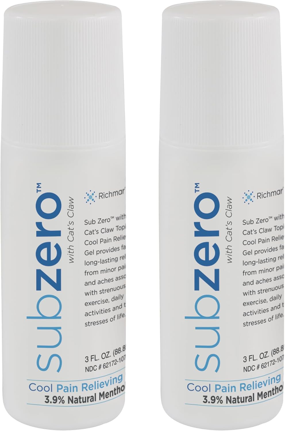 Sub Zero Cooling Pain Relief Gel, 3oz Rollon Joint