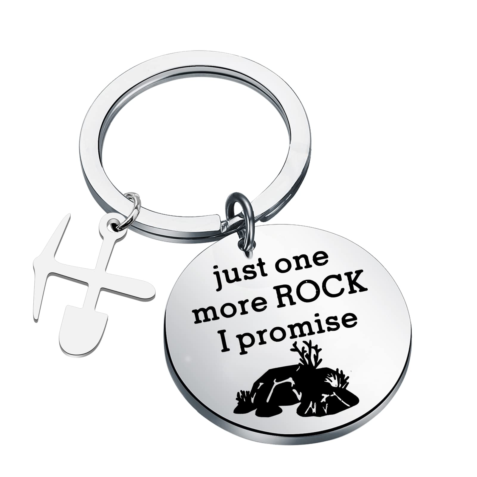 Gzrlyf Geology Keychain - Just One More Rock I Promise - Geologist & Rock Lover Gift