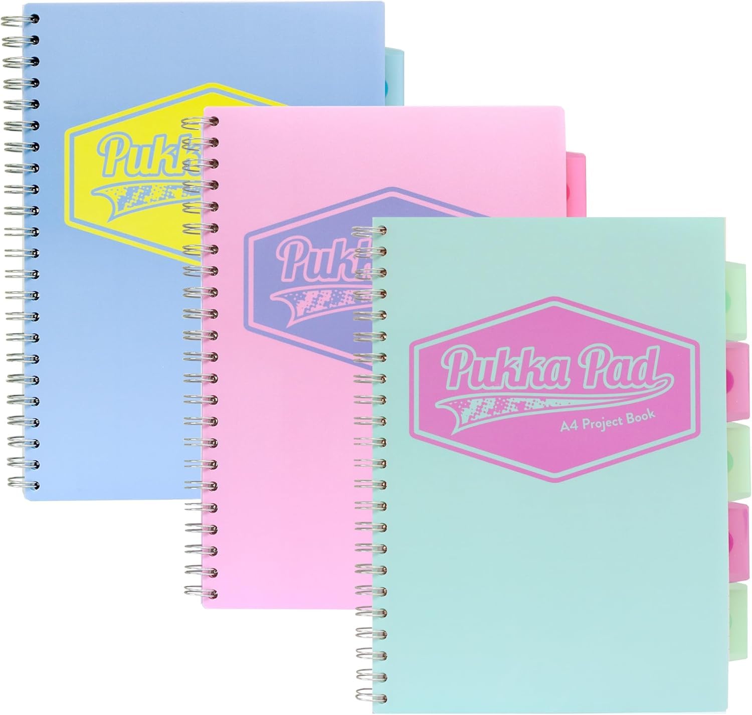 Pukka Pad PP18630 - Quaderno per progetti pastello, formato A4, confezione da 3