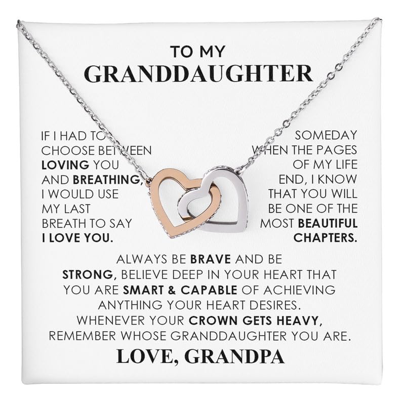 Granddaughter Necklace Granddaughter Gifts From Grandma Grandpa To My Granddaughter Necklace Jewelry Christmas Graduation Birthday Gifts With Message Card With Luxury Box