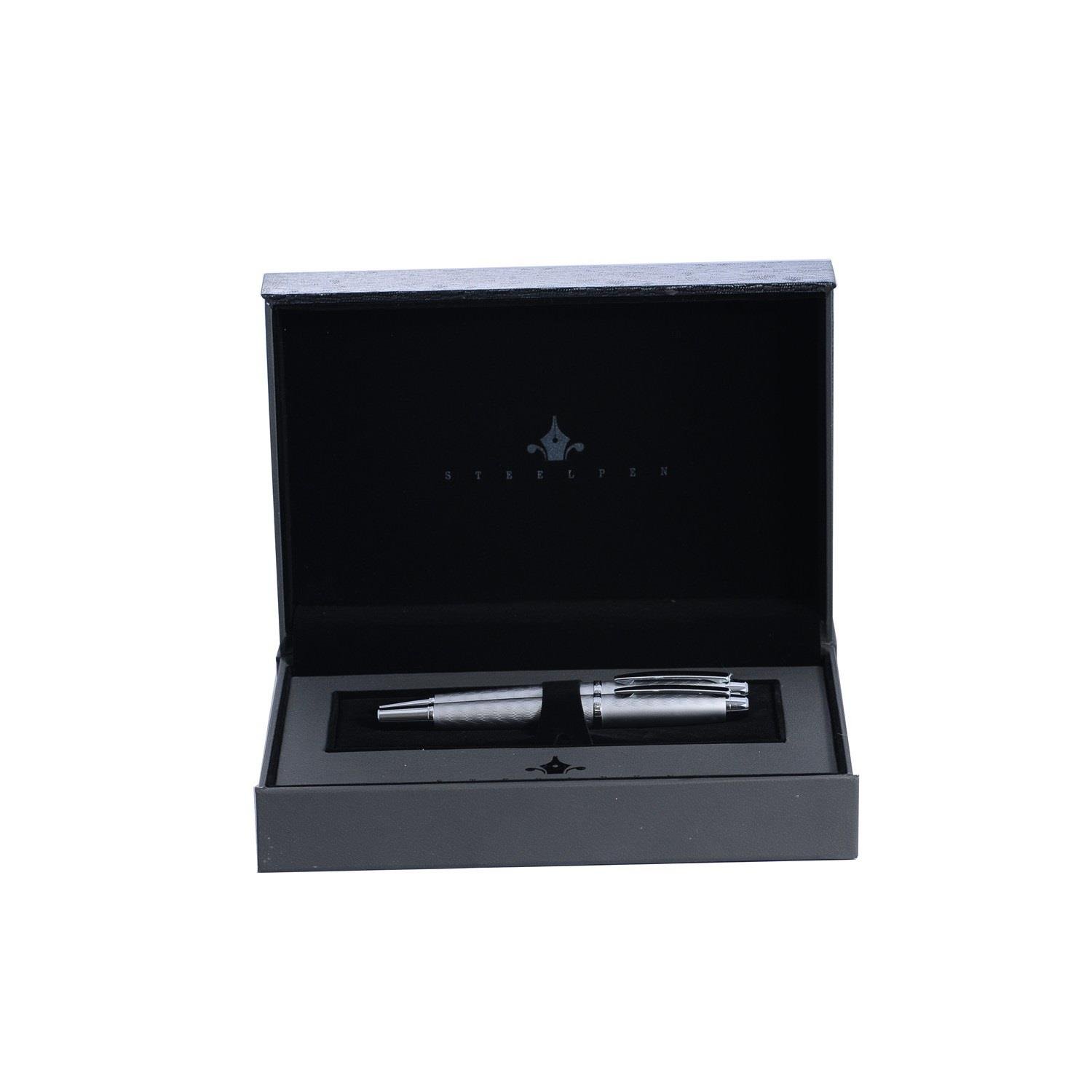 Steelpen World Serisi 2711 Mat Krom Dolma Kalem+Tükenmez Kalem Seti