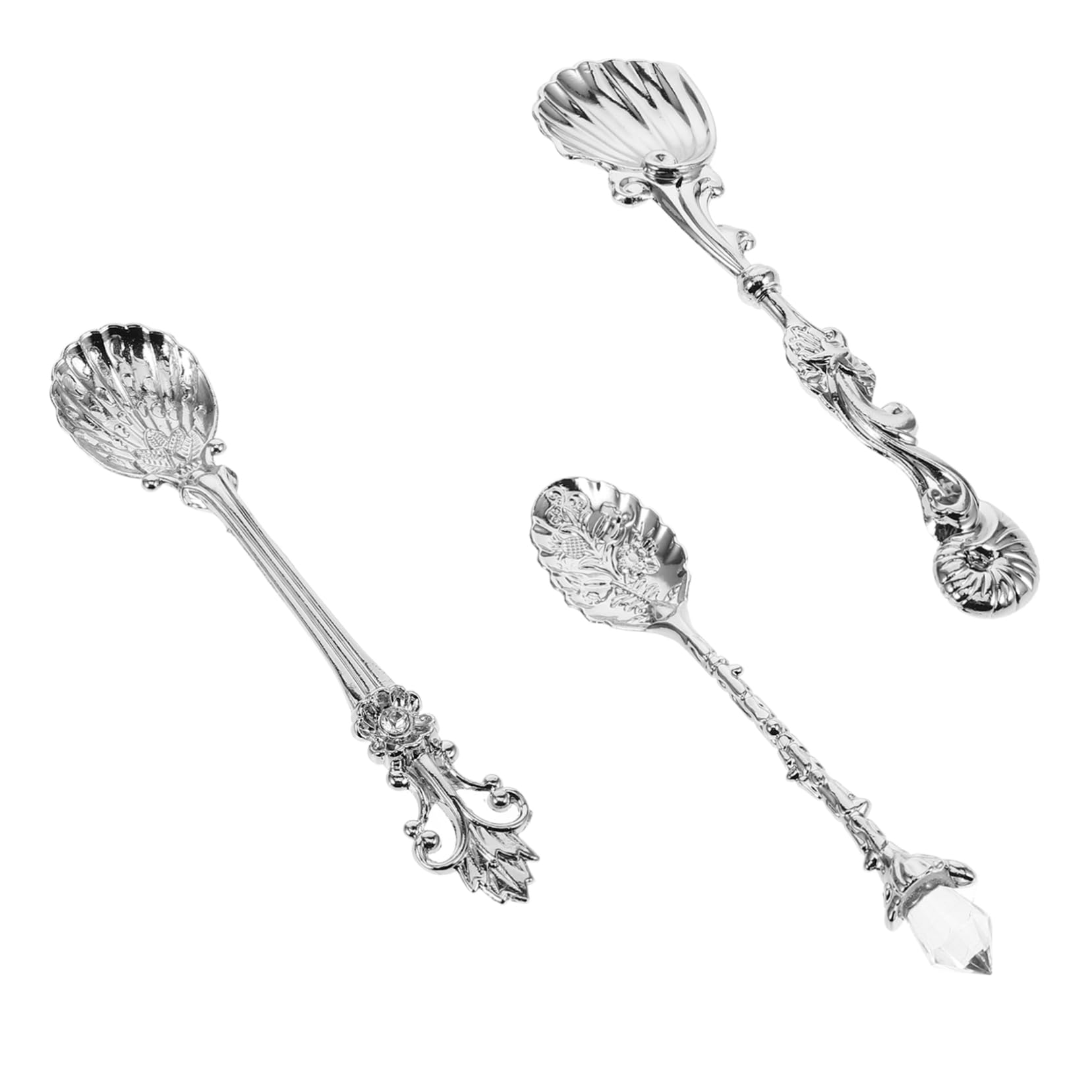 MAGICLULU 5 Juegos vajilla antigua cucharadita antigua cucharas de concha cuchara de azúcar a juego de cubiertos Cucharas de pequeñas de postre