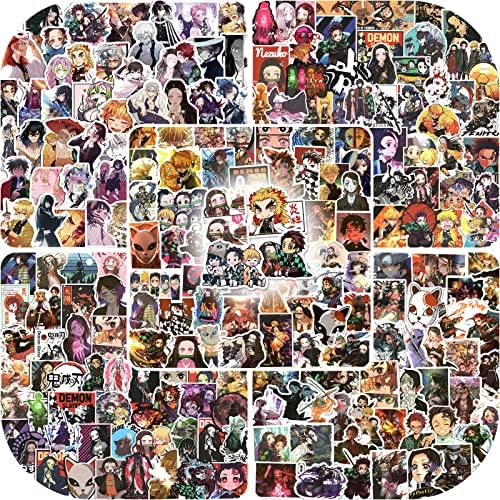 amazon com 300 pcs demon slayer sticker pack cute cartoon stickers for kids teens vinyl stickers for water bottle skateboard laptop luggage guitar demon slayer stickers waterproof toys games